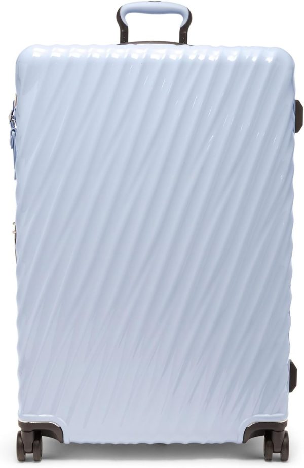 19  Extended Trip Expandable 4-Wheeled Packing CaseHard Side Suitcase with Spinner WheelsSpacious International Travel Luggage with Secure StorageHalogen Blue