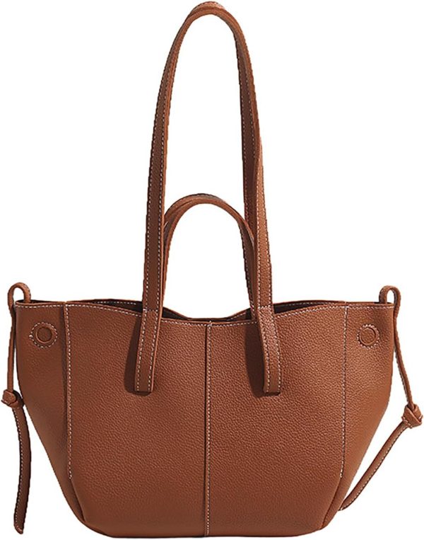 Handbag Women Shoulder Bag Leather Tote Bag Small Shopper Bag Elegant Shoulder Bag PU Soft Leather Handbag Carry Bag Bag for Office Gift Shopping