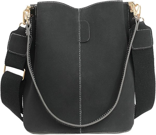 Leather Bucket Bag Women  Fall Fashion Matte Finish Tote Shoulder Crossbody Handbag Work Casual Daily Everyday Wear