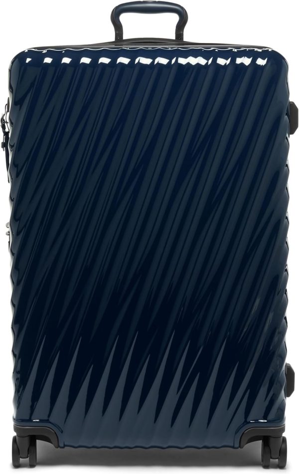 19  Extended Trip Expandable 4-Wheeled Packing CaseHard Side Suitcase with Spinner WheelsSpacious International Travel Luggage with Secure StorageNavy