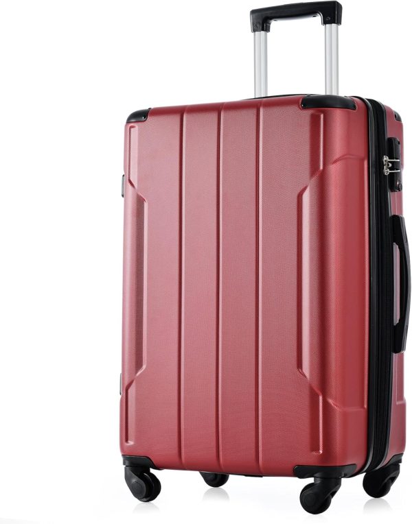 20 Inch Carry On Luggage with Wheels Aluminum Alloy Corner Hard Shell Suitcase  Luggage Suitcases for Travel Woman Men(Red)