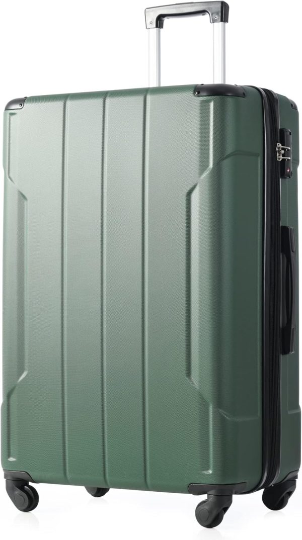 20 Inch Carry On Luggage with Wheels Aluminum Alloy Corner Hard Shell Suitcase  Luggage Suitcases for Travel Woman Men(Green)